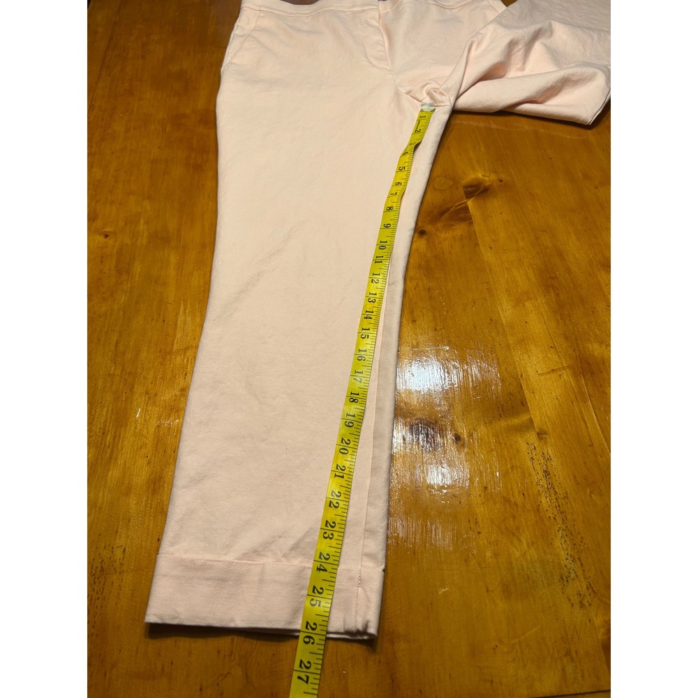 Ann Taylor Peach Pink Ankle Pants Cuffed Straight Leg Trousers Preppy Old Money - Picture 5 of 11